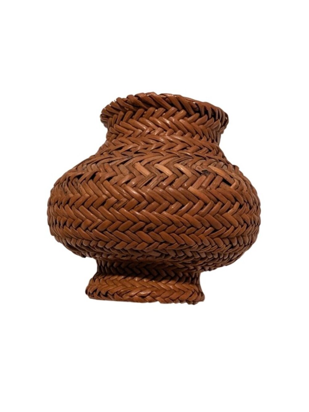 Vintage Hand-Woven Pine Needle Basket Olla Shape Rustic Decor Unique Artisan - Picture 4 of 16